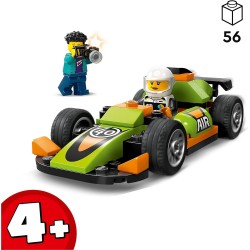 LEGO City Auto da Corsa Verde, Modellino da Costruire di Veicolo Formula 1 in Stile Classico, con Starter Brick e Minifigure, 60