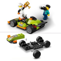 LEGO City Auto da Corsa Verde, Modellino da Costruire di Veicolo Formula 1 in Stile Classico, con Starter Brick e Minifigure, 60