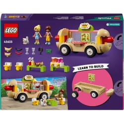 LEGO Friends Food Truck Hot-Dog, Piccolo Camion Giocattolo con Cucina, 2 Mini Bamboline di Leo e Kaya, il Gatto Churro, Accessor