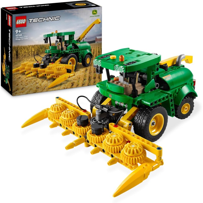 LEGO Technic John Deere 9700 Forage Harvester, Trattore Giocattolo Funzionante, Veicolo Mietitrebbia da Costruire, 42168