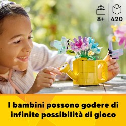 LEGO Creator 3 in 1 Innaffiatoio con Fiori Finti, con Annaffiatoio Giocattolo Trasformabile in Stivale Giallo o in 2 Uccelli con