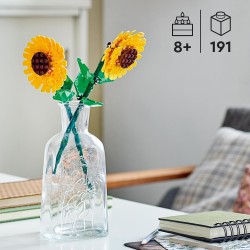 LEGO Creator Girasoli Set di Fiori Finti da Costruire, Bouquet da Esporre come Accessorio per la Camera da Letto o come Decorazi