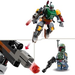 LEGO Star Wars Mech di Boba Fett, Giocattolo Action Figure da Costruire con Blaster Spara-Bottoncini e Jetpack, 75369