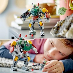 LEGO Star Wars Mech di Boba Fett, Giocattolo Action Figure da Costruire con Blaster Spara-Bottoncini e Jetpack, 75369