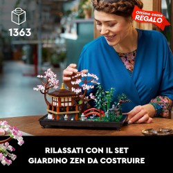 LEGO Icons Il Giardino Tranquillo, Kit Giardino Botanico Zen per Adulti con Fiori di Loto, Decorazione da Scrivania Personalizza