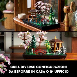 LEGO Icons Il Giardino Tranquillo, Kit Giardino Botanico Zen per Adulti con Fiori di Loto, Decorazione da Scrivania Personalizza