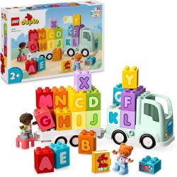 LEGO DUPLO Il Camioncino dell’Alfabeto, Giochi Educativi per Bambini e Bambine da 2 Anni in su, con Rimorchio Trasporta Mattonci