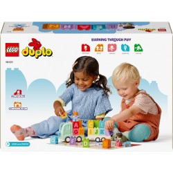 LEGO DUPLO Il Camioncino dell’Alfabeto, Giochi Educativi per Bambini e Bambine da 2 Anni in su, con Rimorchio Trasporta Mattonci