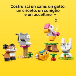 LEGO Classic Animali Domestici Creativi, con Mattoncini per Costruire Cane, Gatto, Coniglio, Criceto e Uccello, Regalo per Amant