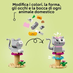 LEGO Classic Animali Domestici Creativi, con Mattoncini per Costruire Cane, Gatto, Coniglio, Criceto e Uccello, Regalo per Amant