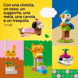 LEGO Classic Animali Domestici Creativi, con Mattoncini per Costruire Cane, Gatto, Coniglio, Criceto e Uccello, Regalo per Amant