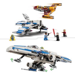 LEGO Star Wars E-Wing della Nuova Repubblica vs. Starfighter di Shin Hati, Set Serie Ahsoka con 2 Veicoli Giocattolo, Figura di 