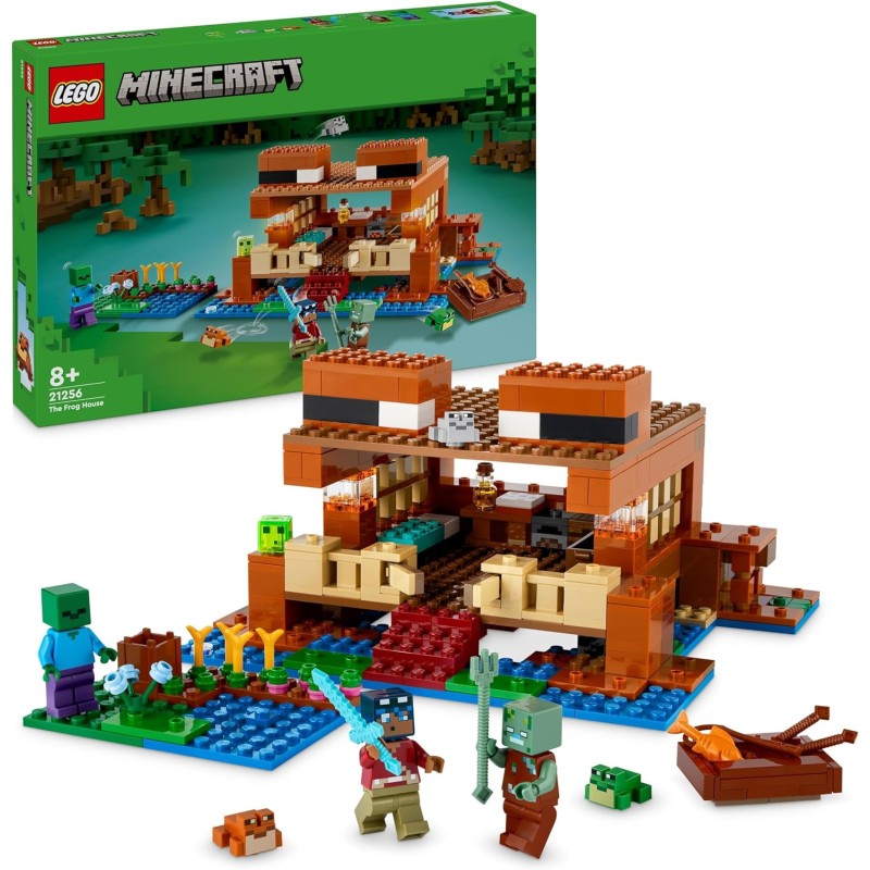 LEGO Minecraft La Casa-Rana, Gioco di Ruolo per Bambini e Bambine con i Personaggi, i Mob e gli Animali del Videogioco, 21256