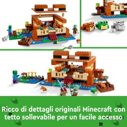 LEGO Minecraft La Casa-Rana, Gioco di Ruolo per Bambini e Bambine con i Personaggi, i Mob e gli Animali del Videogioco, 21256