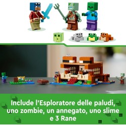 LEGO Minecraft La Casa-Rana, Gioco di Ruolo per Bambini e Bambine con i Personaggi, i Mob e gli Animali del Videogioco, 21256