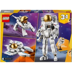 LEGO Creator 3 in 1 Astronauta Spaziale Trasformabile in Cane Giocattolo o in Modellino di Astronave Viper Jet, Idea Regalo a Te