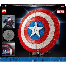 LEGO Marvel Scudo di Captain America, Kit di Costruzione Avengers per Adulti con Minifigure, Targhetta e Martello di Thor da Inf