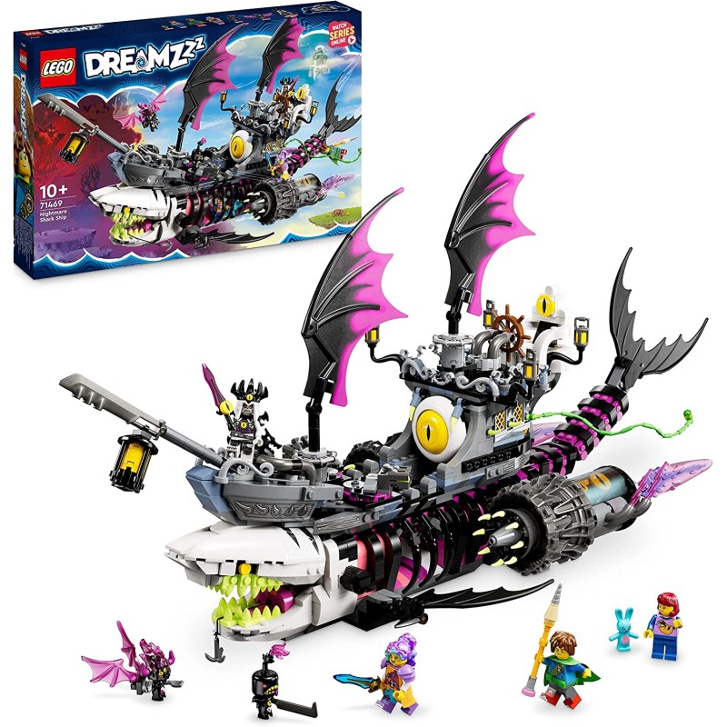 LEGO DREAMZzz Nave-Squalo Nightmare, Nave Pirata Giocattolo da Costruire in 2 Modi, Kit Barca dei Sogni con Minifigure di Mateo,