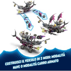 LEGO DREAMZzz Nave-Squalo Nightmare, Nave Pirata Giocattolo da Costruire in 2 Modi, Kit Barca dei Sogni con Minifigure di Mateo,