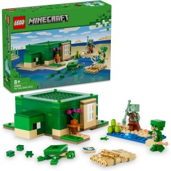 LEGO Minecraft - Beach House della Tartaruga, Modellino di Casa Giocattolo da Costruire, con Personaggi, Animali e Accessori, Re