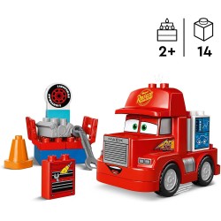 LEGO DUPLO - Disney e Pixar Mack al Circuito, Camion Giocattolo Rosso da Costruire, Veicolo Autocarro Personaggio del Film, 1041