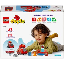 LEGO DUPLO - Disney e Pixar Mack al Circuito, Camion Giocattolo Rosso da Costruire, Veicolo Autocarro Personaggio del Film, 1041