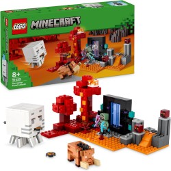 LEGO - Minecraft Agguato nel Portale del Nether, da 8 Anni in su, Set con Scene di Battaglia e Personaggi Iconici, 21255