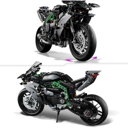 LEGO - Technic Motocicletta Kawasaki Ninja H2R, Modellino di Moto Giocattolo in Scala da Costruire, Veicolo da Esposizione con S