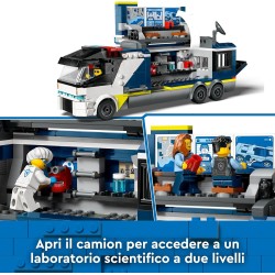 LEGO - City Camion Laboratorio Mobile della Polizia, con Veicolo Quad Bike da Costruire e Minifigure di 2 Agenti, 1 Scienziato e