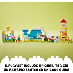 LEGO - DUPLO Il Parco Giochi dei Sogni, con Balena e Razzo da Costruire, Aiuta a Imparare Lettere, Numeri e Colori con i Mattonc