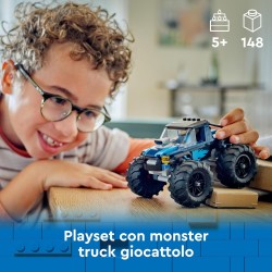 LEGO City - Monster Truck Blu, Giocattolo Fuoristrada Off-Road da Costruire, con Costruzioni, Regalo Divertente con Minifigure d