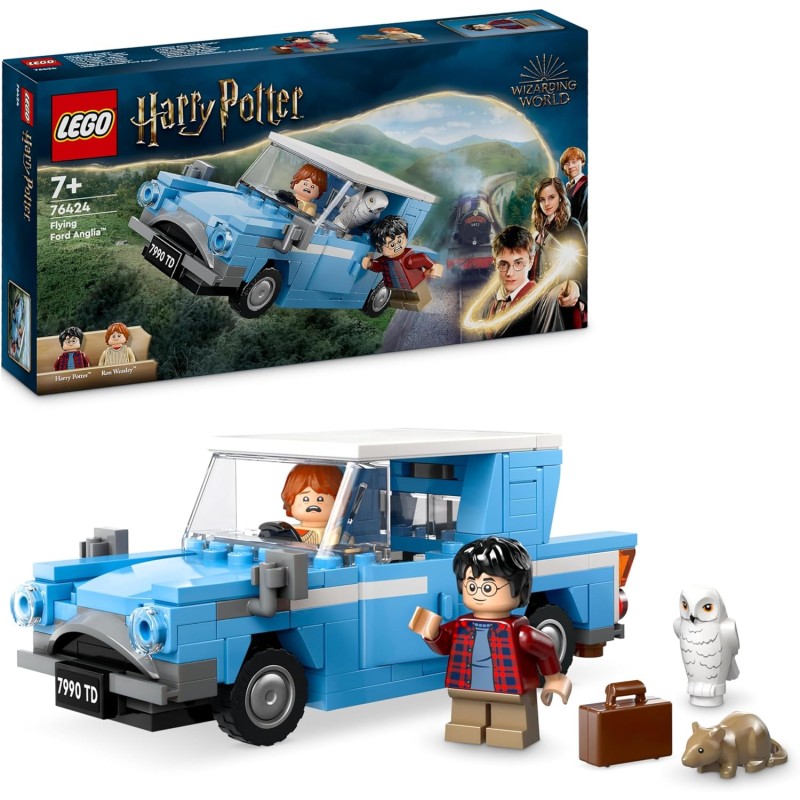 LEGO - Harry Potter Ford Anglia Volante, Modellino di Macchina Giocattolo da Costruire, Auto con Minifigure di Ron Weasley, Edvi