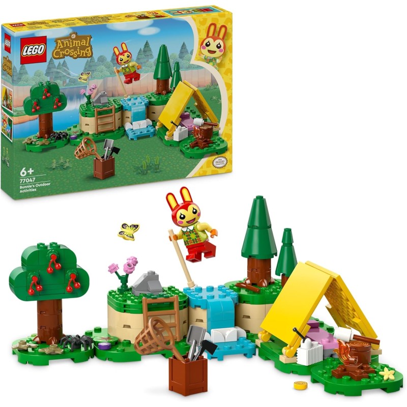 LEGO Animal Crossing - Bonny in Campeggio, con Coniglietto Giocattolo e Tenda da Costruire dalla Serie di Videogiochi, 77047