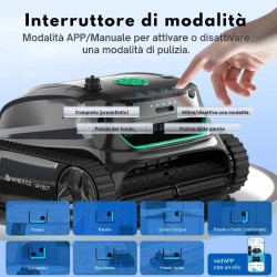 WYBOT S2 - Robot pulitore a Batteria fino a 210 miniti per piscina