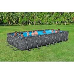 Bestway - Piscina APX 365 Rettangolare 732x366x132 Color Marmo Scuro 561KG