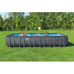 Bestway - Piscina APX 365 Rettangolare 732x366x132 Color Marmo Scuro 561KG