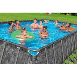 Bestway - Piscina APX 365 Rettangolare 732x366x132 Color Marmo Scuro 561KG