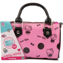 Giochi Preziosi - Hello Kitty Borsetta Fashion con Carta di Credito Giocattolo, Colore Lilla, Icone e Nome Stampate, Maniglie Ne