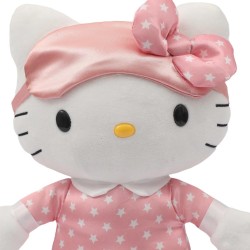 Giochi Preziosi - Peluche Hello Kitty Luminoso Melodia per Nanna e Pisolino, Alto 30 cm, Indossa un Simpatico Pigiamino Rosa con