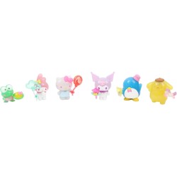 Giochi Preziosi - Set Da 6 Personaggi Hello Kitty E I Suoi Amici, Alti 5 Cm, Numerati, Con Parti Trasparenti E Accessori Interca