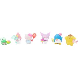 Giochi Preziosi - Set Da 6 Personaggi Hello Kitty E I Suoi Amici, Alti 5 Cm, Numerati, Con Parti Trasparenti E Accessori Interca