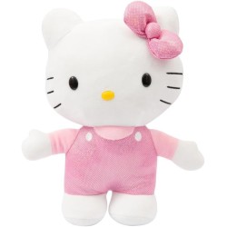 Giochi Preziosi - Hello Kitty Morbido Peluche, Alto 30 cm con Outfit alla Moda, Vestitino e Fiocco in Raso Rosa