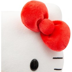 Giochi Preziosi - Hello Kitty Morbido Peluche 30 cm con Outfit alla Moda, Tutina Jeans, Fiocco Rosso, Maglia A Righe Rossa