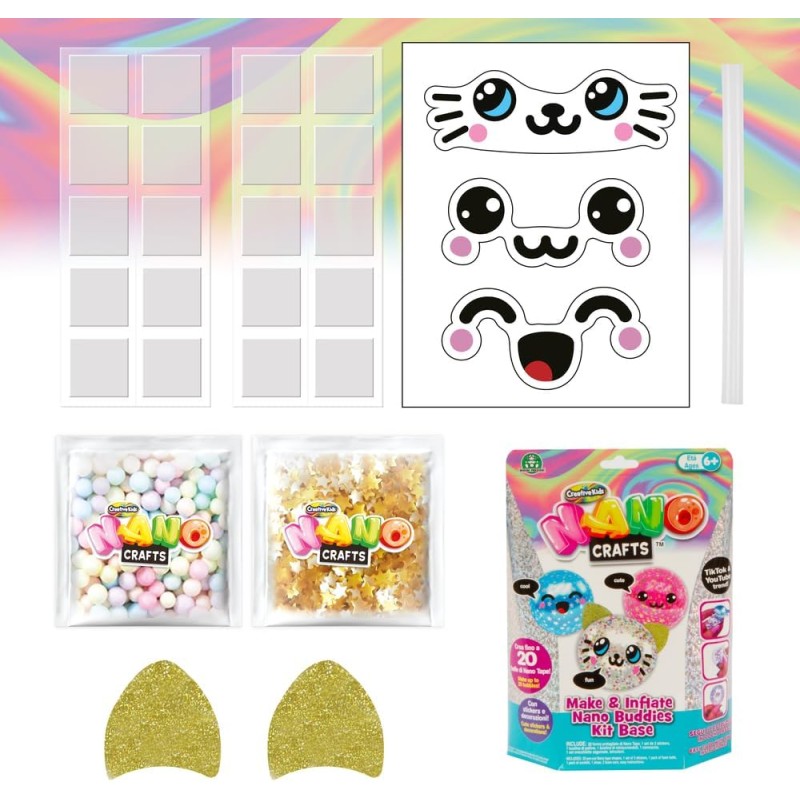 Giochi Preziosi - Nano Craft - Kit Creazione Fino a 20 Bolle con Nano Tape, Crea Amici Gonfiabili e Decorazioni Stickers, Stelli