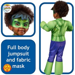 Rubies - Costumes - Marvel: Spidey and His Amazing Friends Hulk Deluxe Costume Toddler 2-3 Years