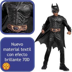 Rubies - Costume Batman Black Line Bimbo M (5/7 anni), Comprende Tuta con Petto Muscoloso, Mantello e Maschera, RU702362-M