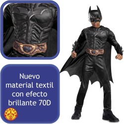 Rubies - Costume Batman Black Line Bimbo S (3/4 anni), Comprende Tuta con Petto Muscoloso, Mantello e Maschera, RU702362-S