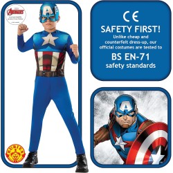 Rubies - Costume Capitan America Bambini Tg. M (5/6 anni), 610759-M