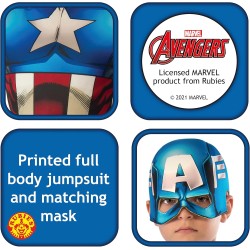 Rubies - Costume Capitan America Bambini Tg. M (5/6 anni), 610759-M