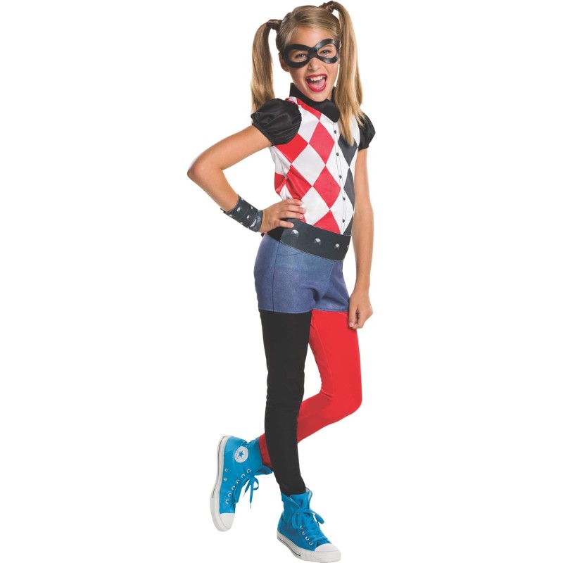 Rubies - Costume SuperHero Harley Quinn Girl Costume per Bambini, Tg. L (8/10 anni), 620744-L